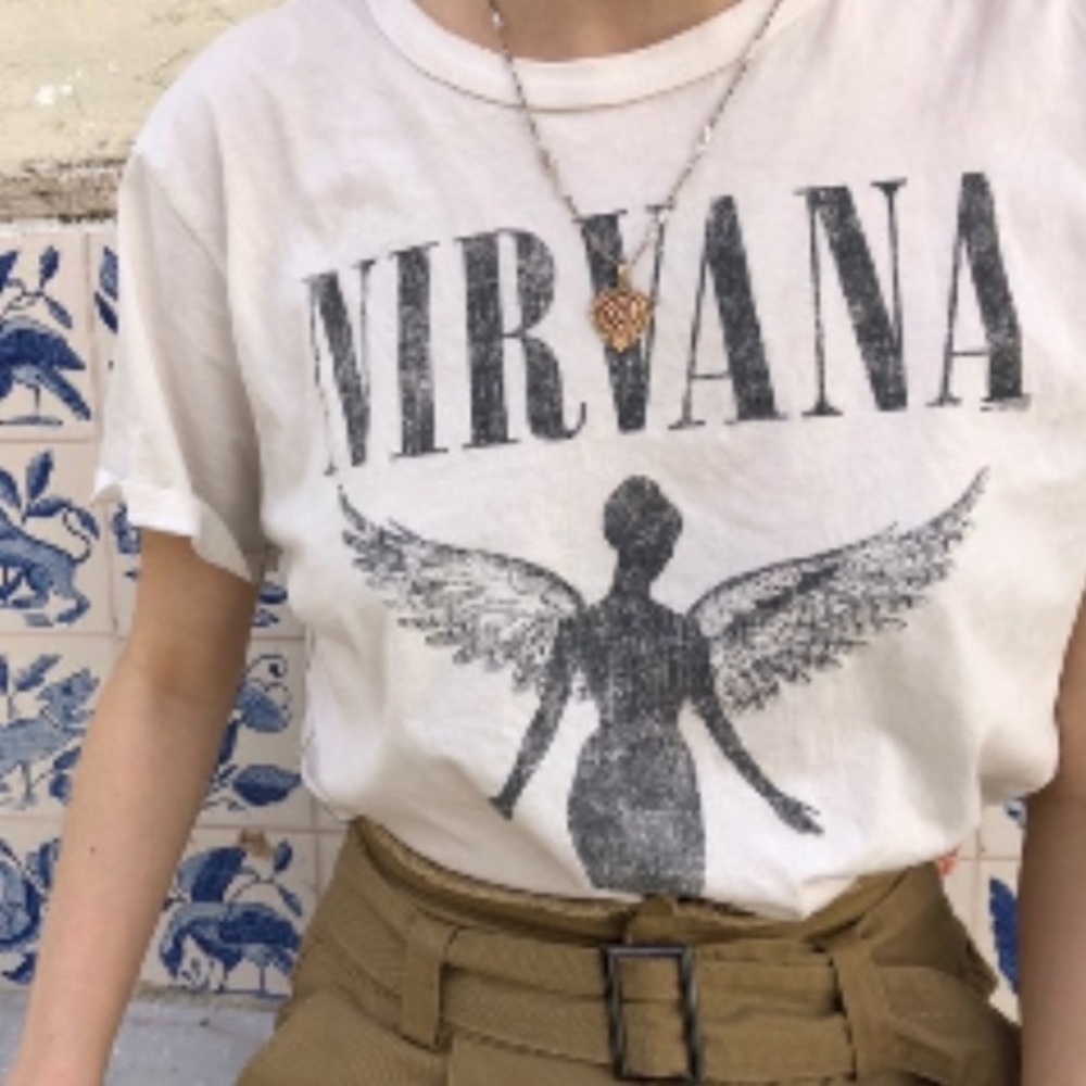 NIRVANA Angel Graphic Tee - Cream